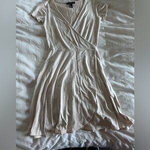 Forever 21 Cream Sleeveless Wrap Sundress Ballerina